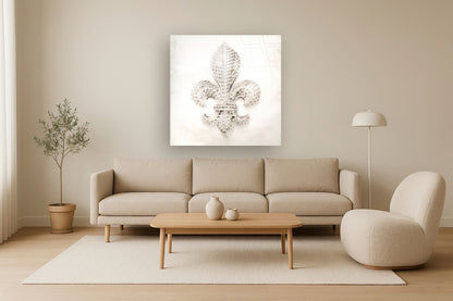 Tempered Glass With Foil & Rhinestones - Fleur in Gems - White