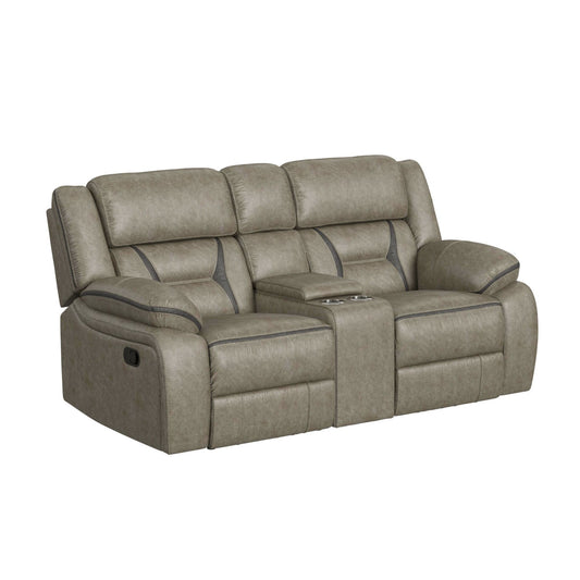 Engage - Motion Loveseat With Console - Corral Gray