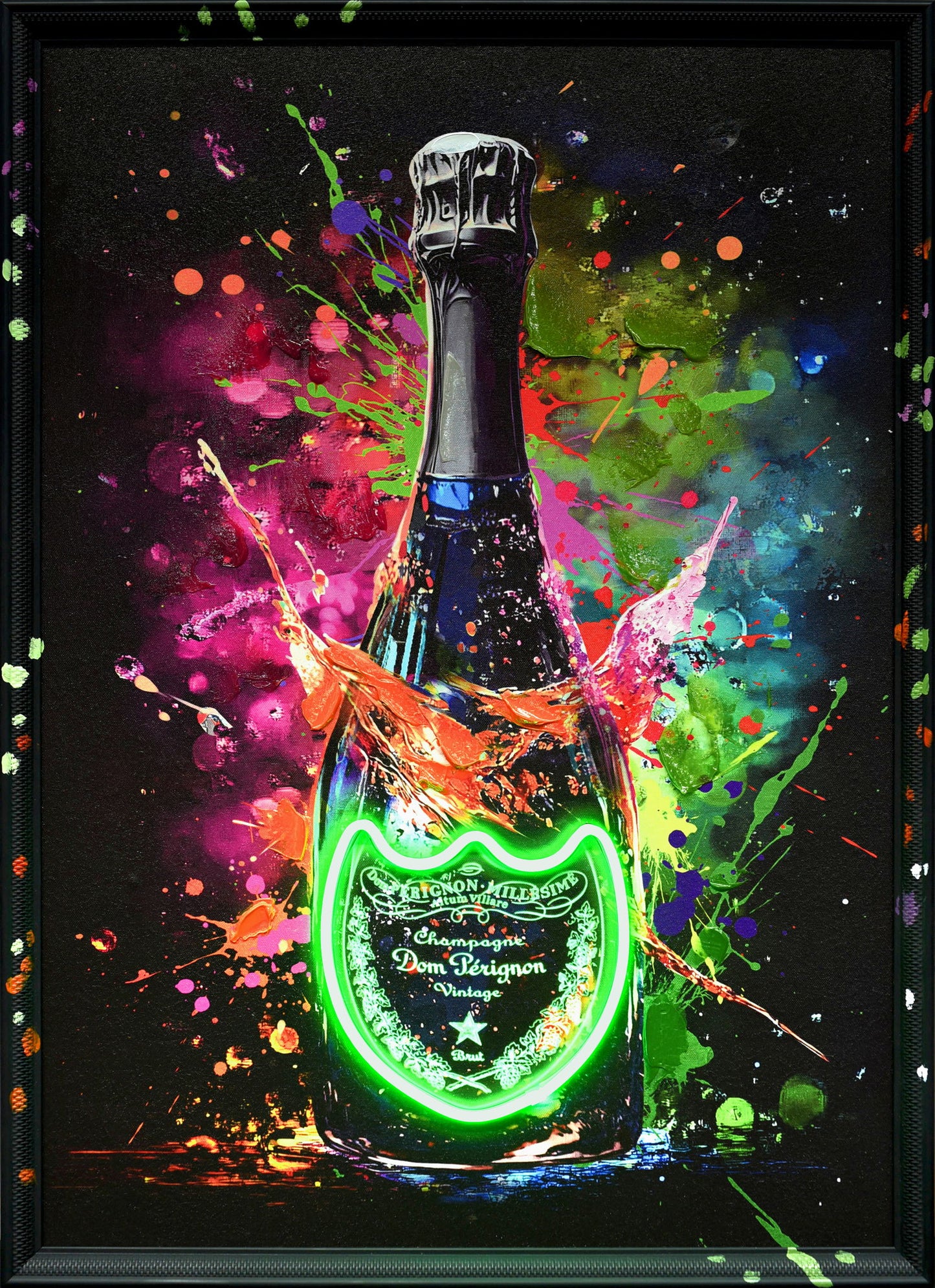 Neon Fizz Splash - 21" x 29" Framed Wall Art