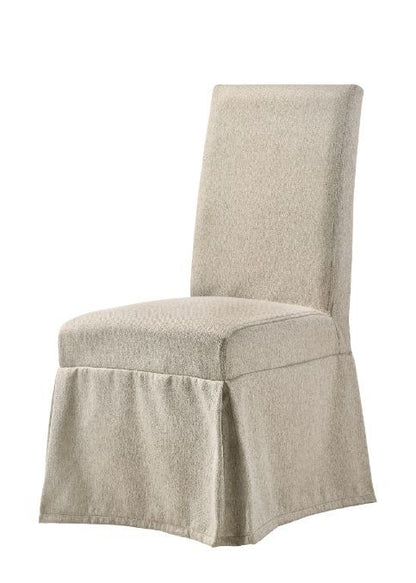 Faustine - 40" Side Chair (Set of 2) - Tan Fabric & Salvaged Light Oak
