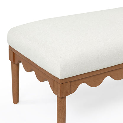 Oodle - Vegan Mohair Bench, Walnut Legs