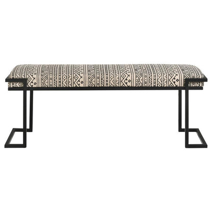 Alfaro - Upholstered Accent Bench - Black And White