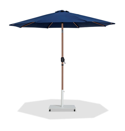 Fiji - Aluminum Patio Umbrella With Square White And Teak Base