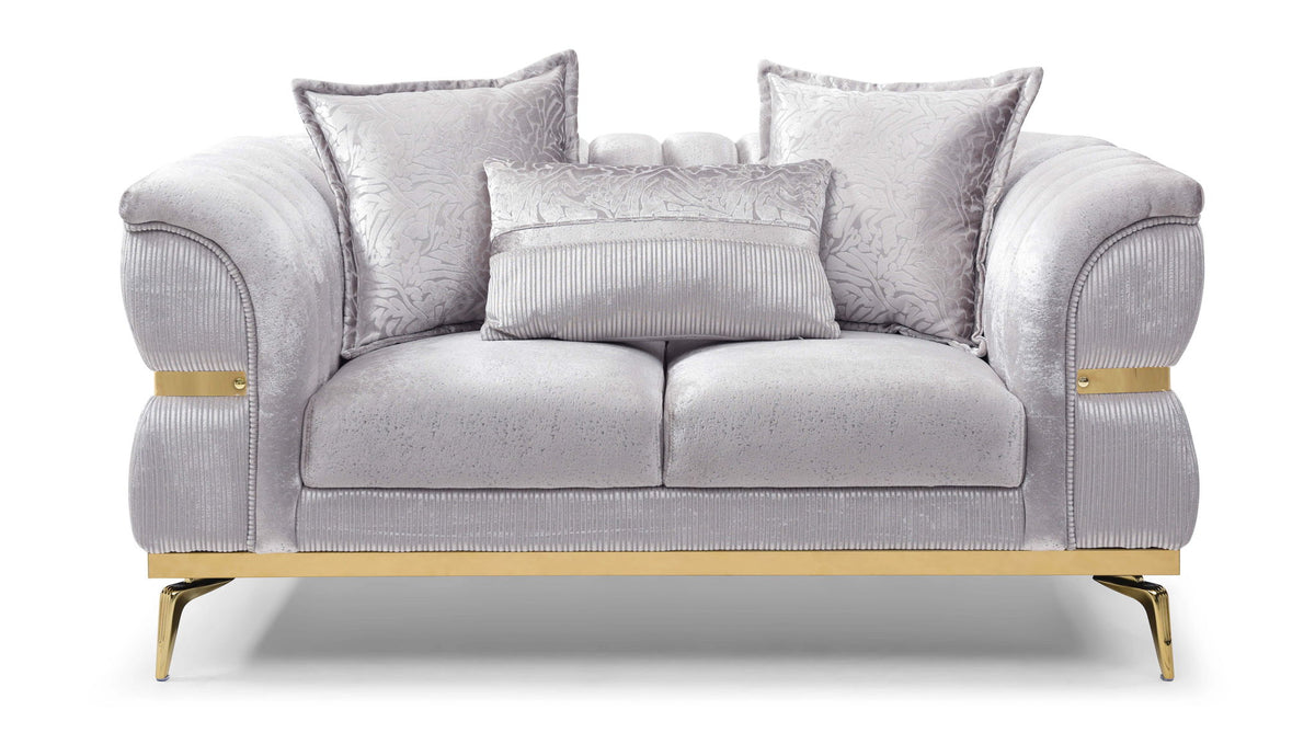 Eaton - Loveseat - Shiny Silver