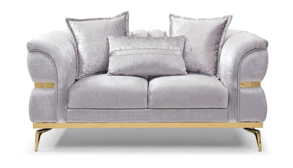 Eaton - Loveseat - Shiny Silver