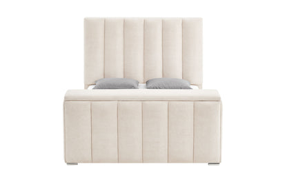 Serenity - King Bed With Speaker, TV Lift, Fireplace - Cream