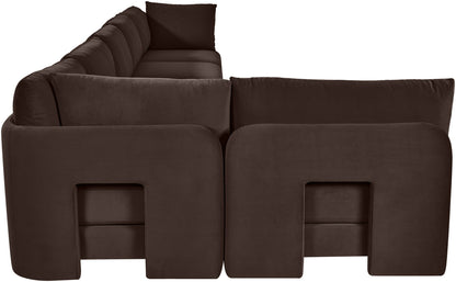 Hammond - Velvet Performance Fabric Upholstered 6 Piece L-Shaped Armless Sectional
