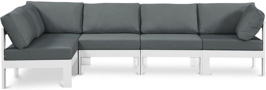 Nizuc - Outdoor Patio 4 Piece Modular Sectional With White Frame