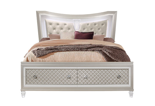 Paris - Queen Bed With LED - Champagne