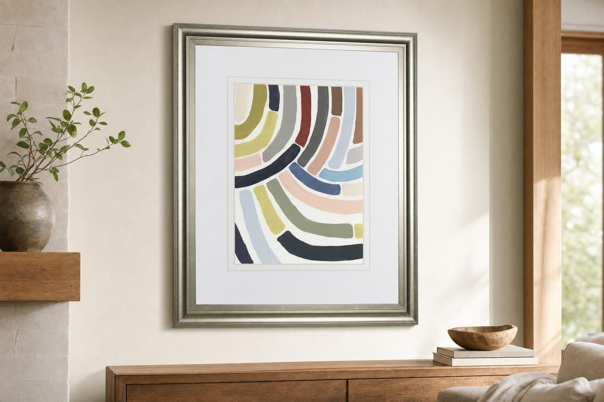 34x40 Mosaic Curve II By June Erica Vess - Green