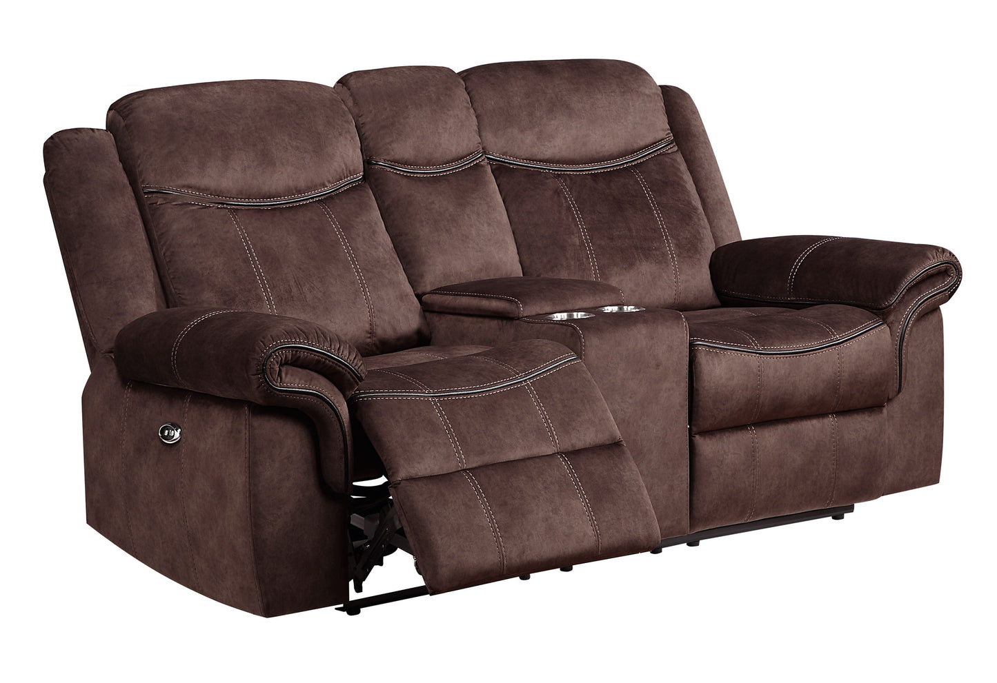 U2200 - Power Reclining Sofa / Power Console Reclining Loveseat With Power Switch - Domino Coffee