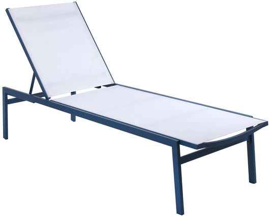 Santorini - Outdoor Patio Chaise Lounge Chair - White - Metal