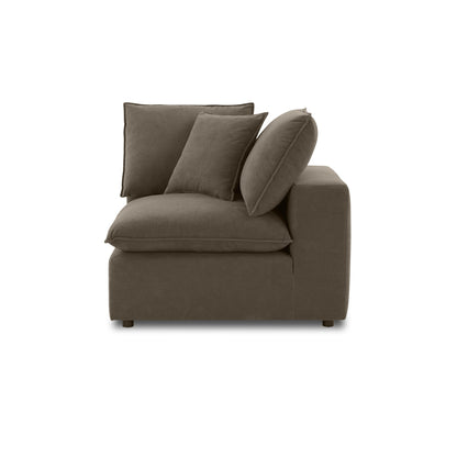 Cali - Velvet Corner Chair - Chocolate Brown