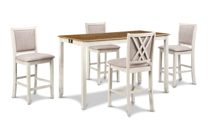 Amy - 60" Counter Table & Chairs With Storage