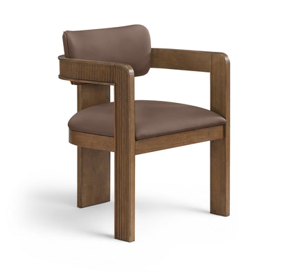 Sacha - Vegan Leather Upholstered Dining Chair With Brown Base (Set of 2)
