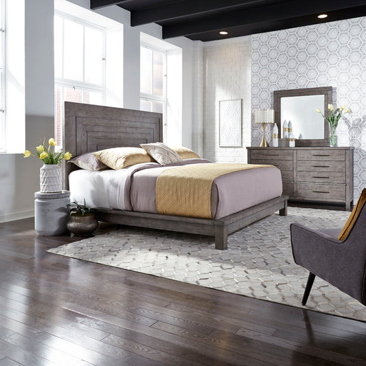 Modern Farmhouse - Platform Bed, Dresser & Mirror