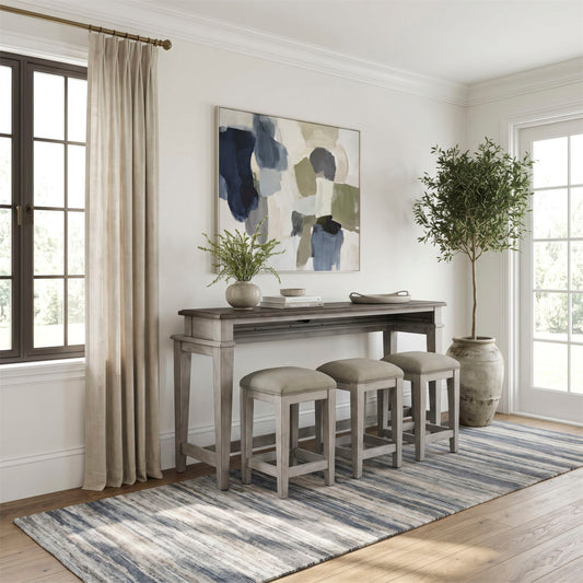 Heartland - 4 Piece Dining Room Set - Antique White / Tobacco Tops