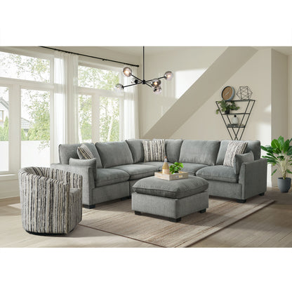 Deville - Modular 5 Piece Sectional - Nova Gray