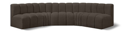 Arc - Boucle Fabric 5 Piece U-Shaped Modular Sofa