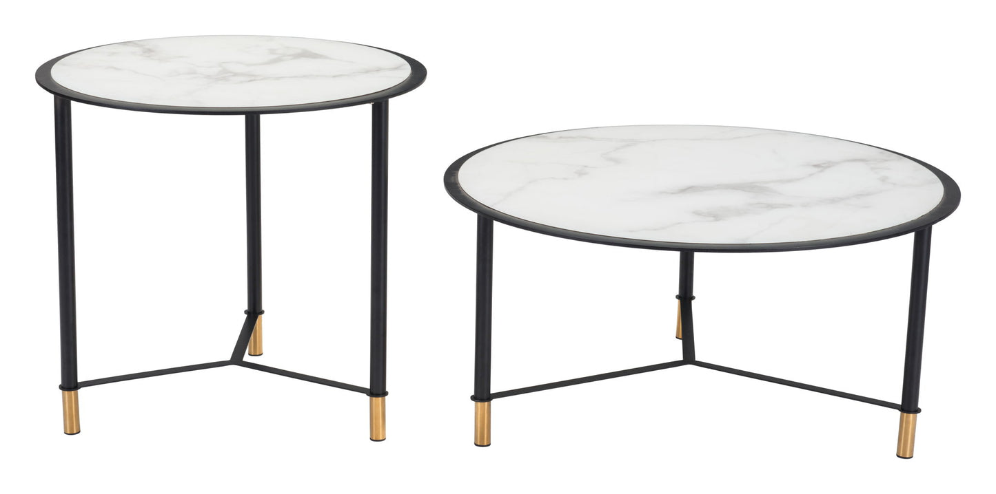 Davis - Coffee Tables (Set of 2) - White & Black
