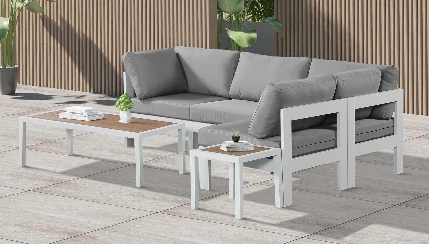 Nizuc - Outdoor Patio 4 Piece Modular Sectional With White Frame