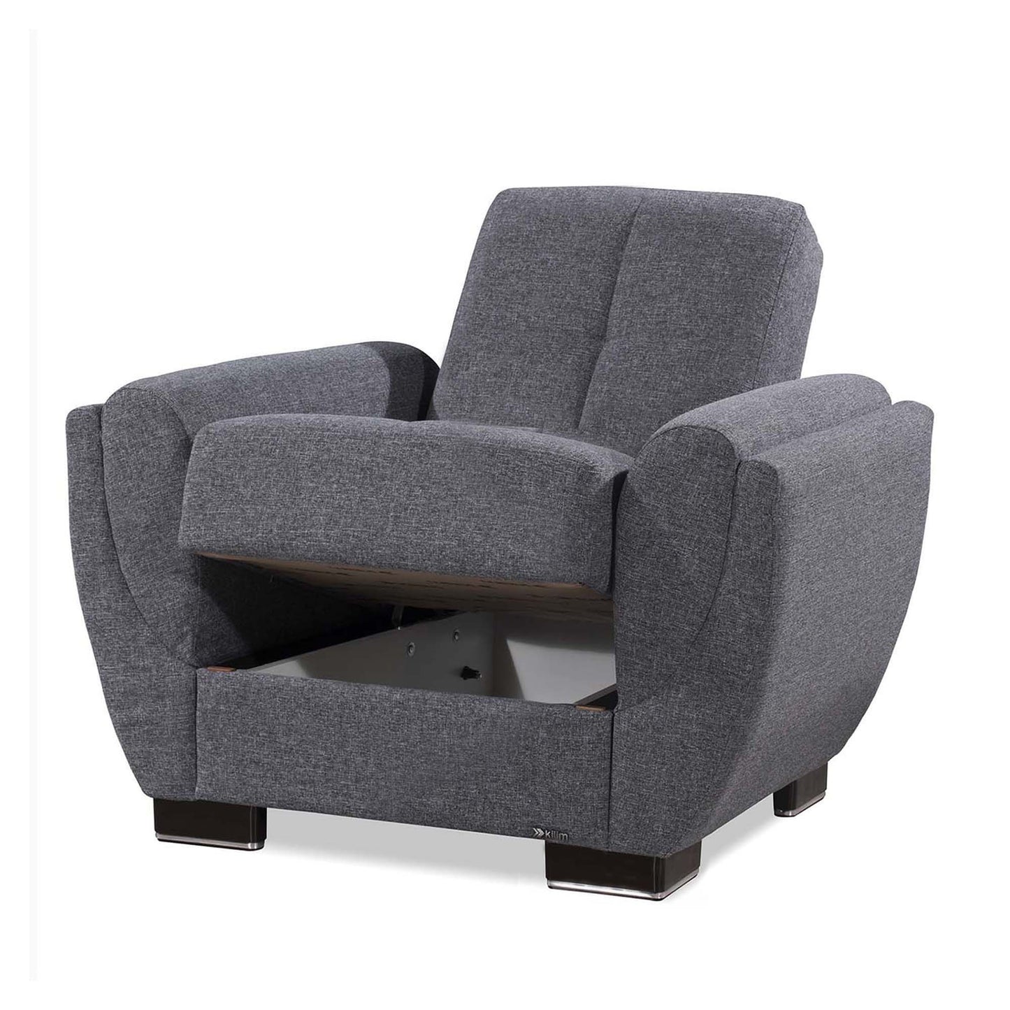 Ottomanson Armada Air - Upholstered Convertible Armchair With Storage - Polyester