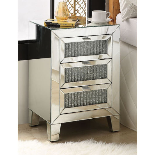 Caesia - Accent Table - Mirrored & Faux Diamonds