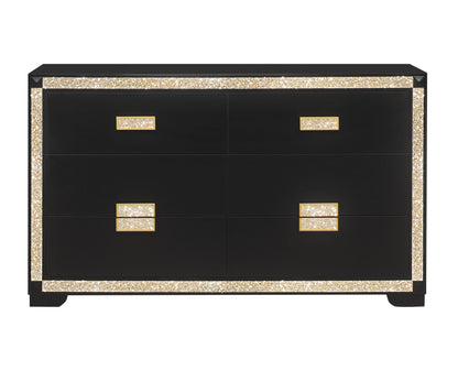 Blake - 4 Piece Full Bedroom Set - Black / Gold