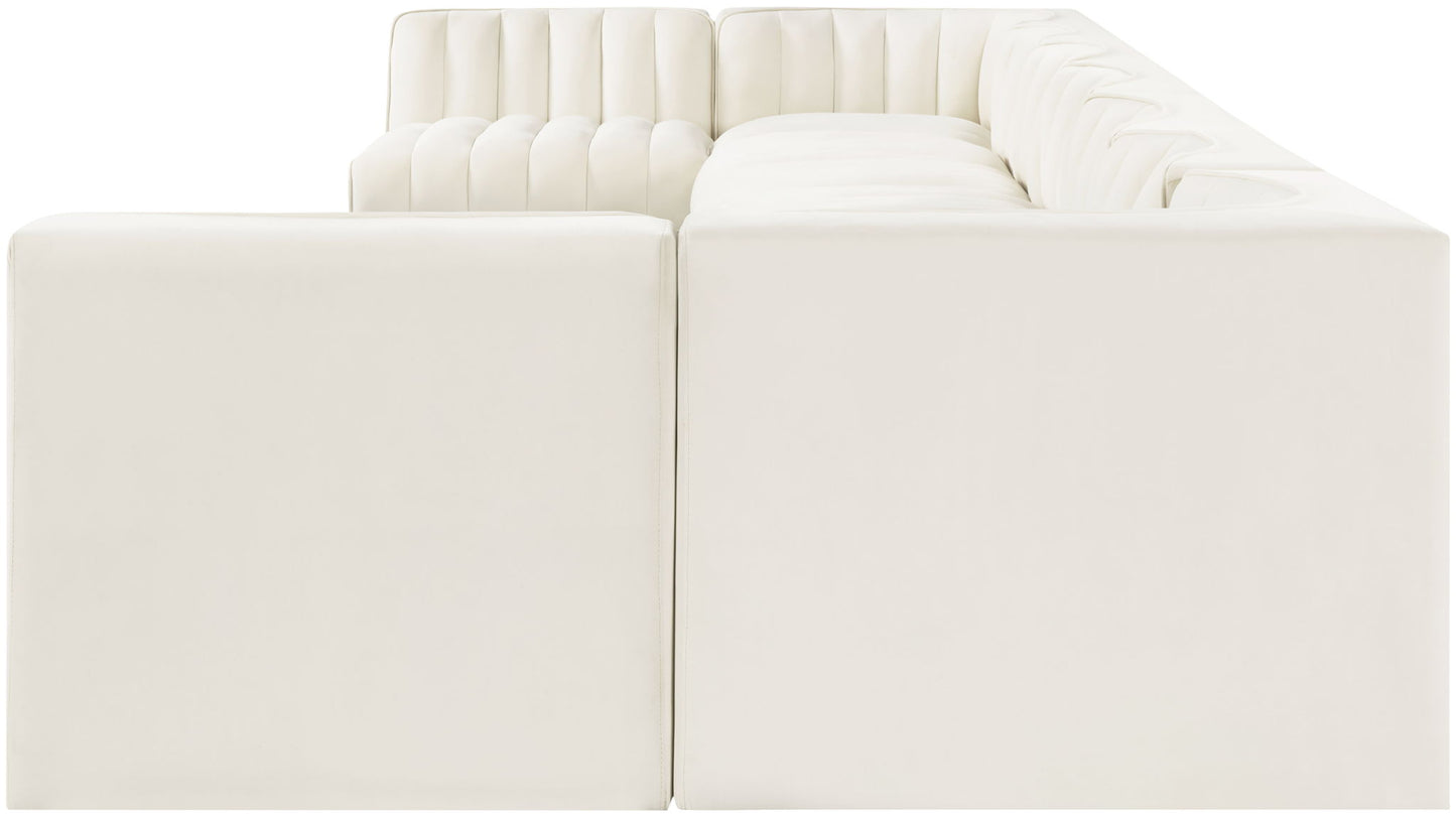 Rummi - Armless Velvet Performance Fabric Upholstered 9 Piece Modular Sectional