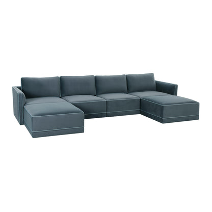 Willow - Modular U Sectional - Misty Blue