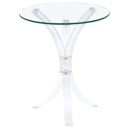 Laning - Round Accent Table - Clear