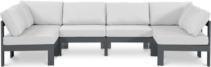 Nizuc - Outdoor Patio 6 Piece Modular Sectional With Gray Frame