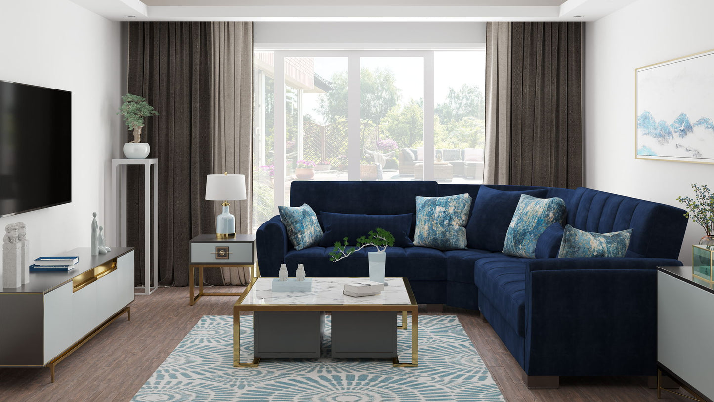 Ottomanson Armada Air - Upholstered Convertible Sectional With Storage - Microfiber