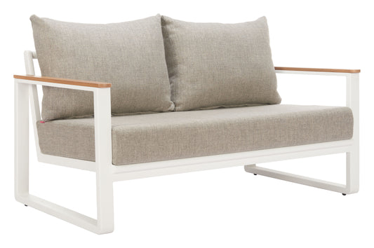 Welt - Outdoor Sofa - Taupe & White