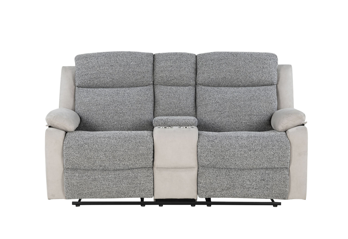 U6027 - Console Reclining Loveseat - Dark Gray / Light Gray