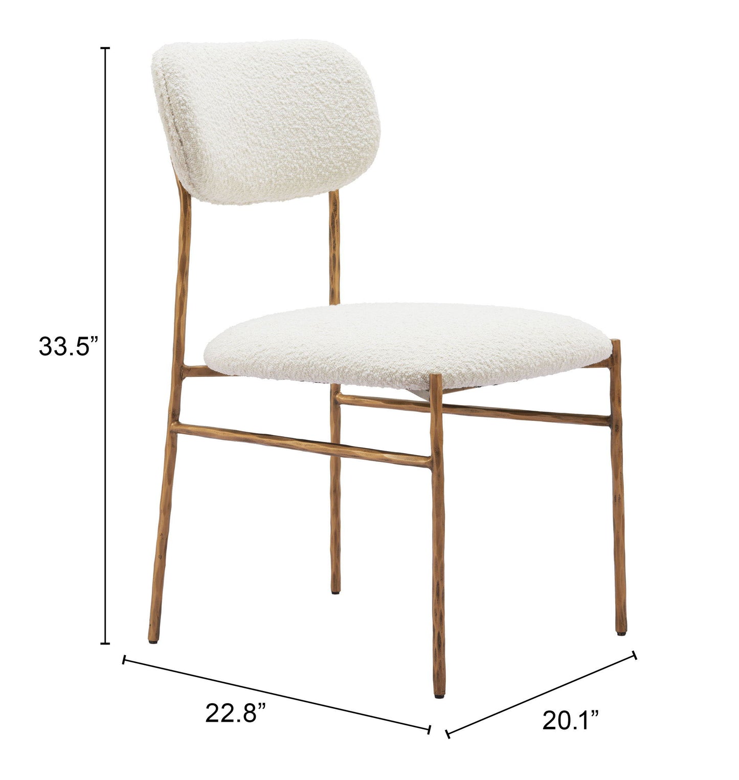 Sydhavnen - Dining Chair - Cream / Gold