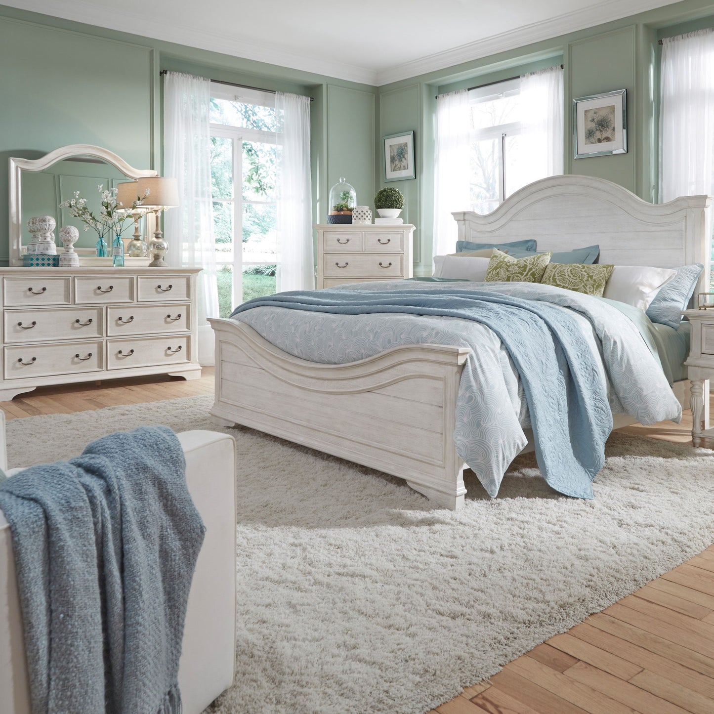 Bayside - Panel Bed, Dresser & Mirror