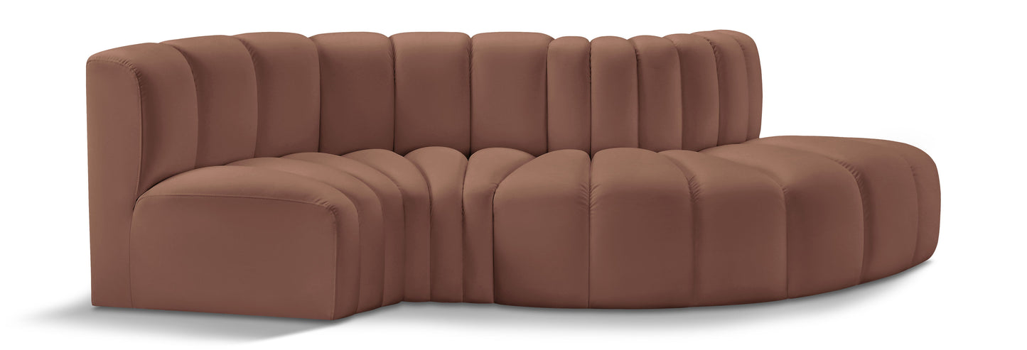 Arc - Faux Leather 4 Piece L-Shaped Modular Sofa