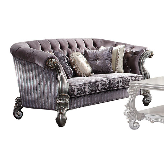 Versailles - Loveseat - Velvet & Antique Platinum - 39"