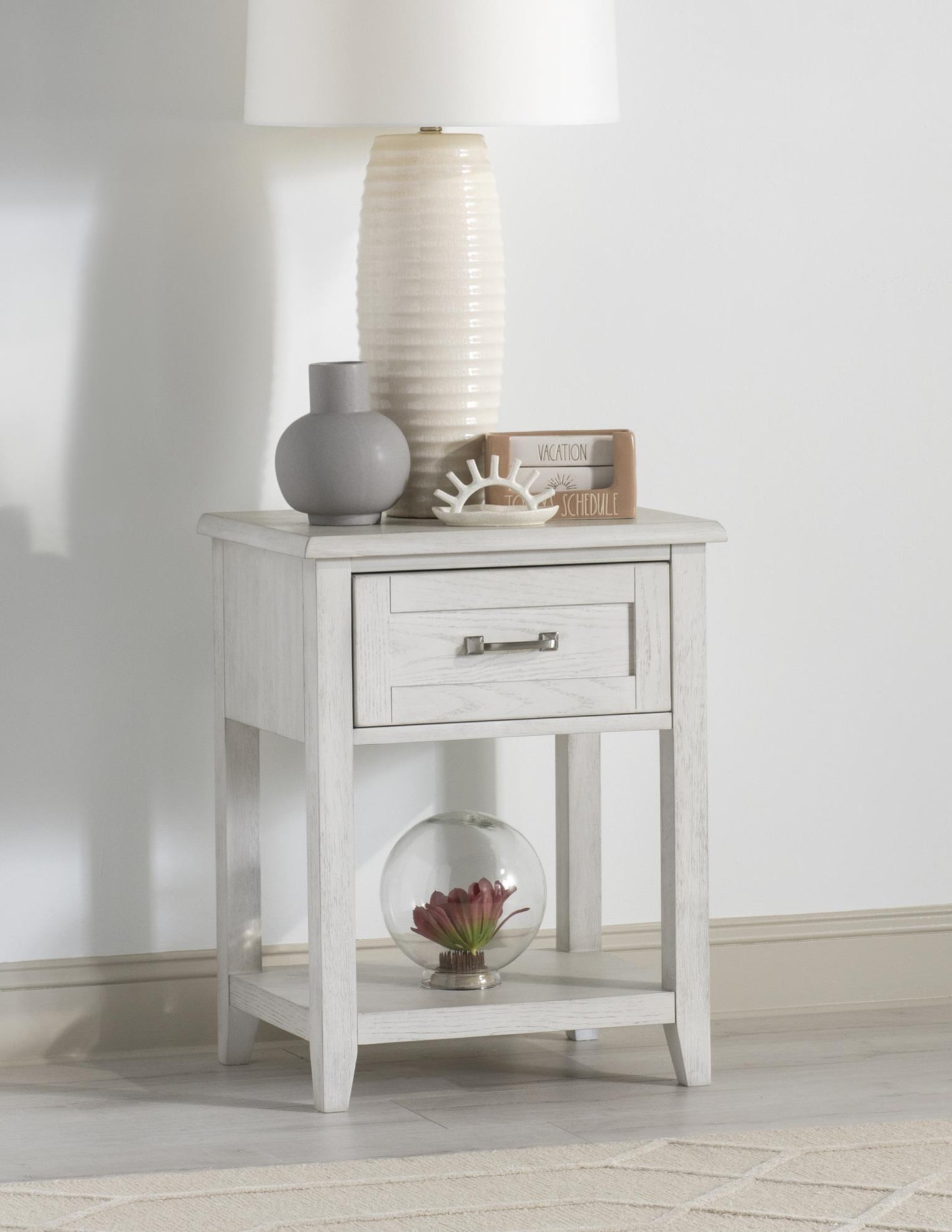 Ashton - One Drawer Nightstand - Bleached Linen