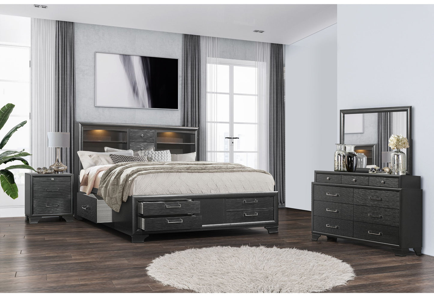 Jordyn - Queen Bed - Gray