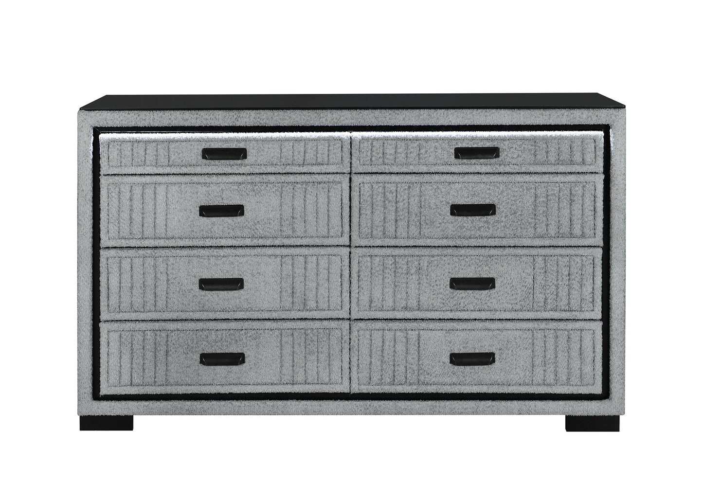 Isabella - 5 Piece King Bedroom Set (King Bed Group With LED, TV Lift, Bluetooth Speaker And Firpeplace Crystal) - Gray