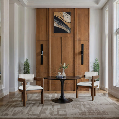 Sacha - Linen Dining Chair With Brown Base (Set of 2)