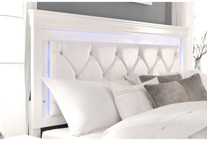 Pompei - Full Bed With LED - White