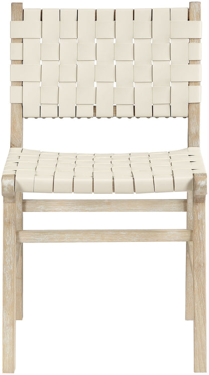 Entwine - Vegan Leather Upholstered Dining Chair - Painted Natural