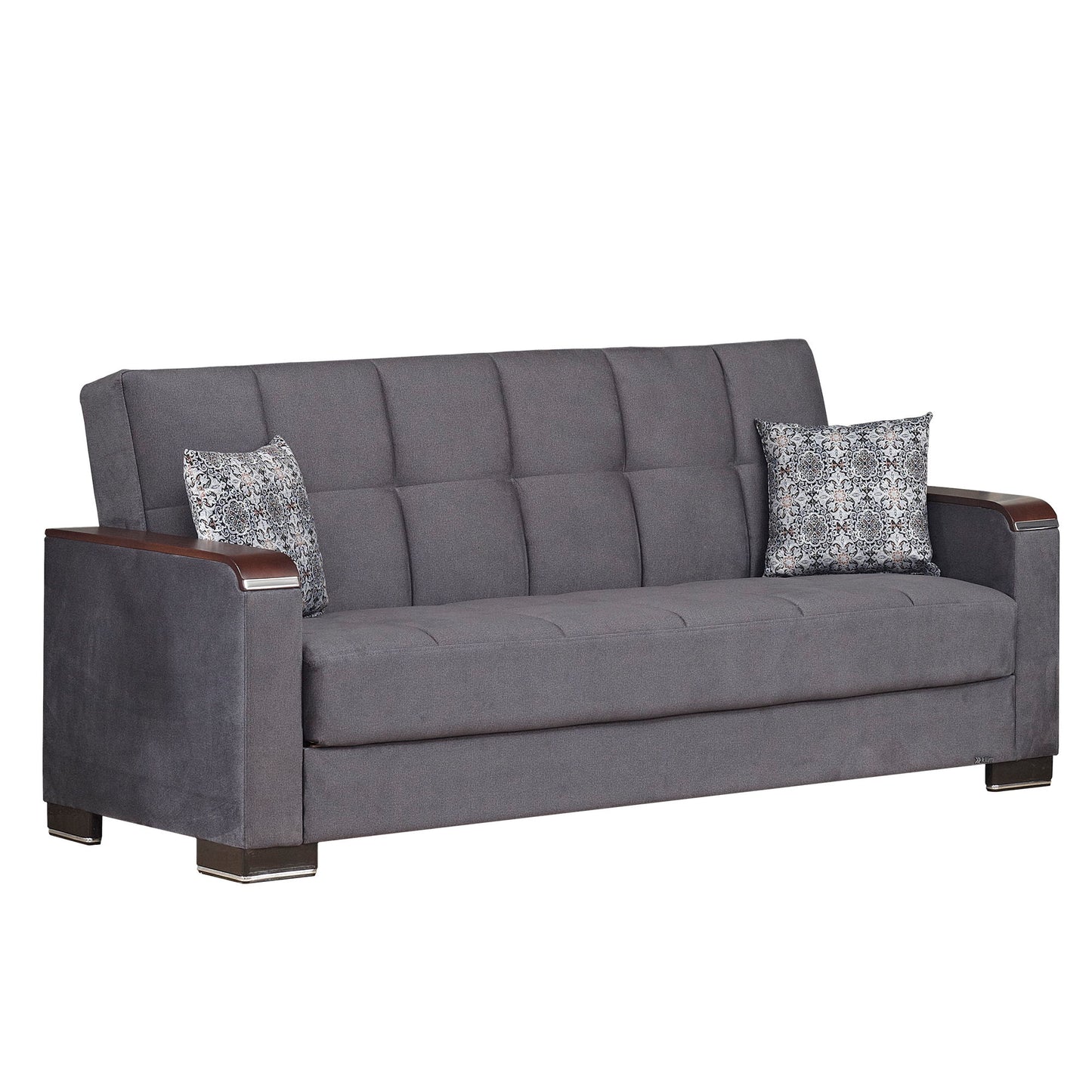 Ottomanson Armada X - Upholstered Convertible Wood Trimmed Sofabed With Storage - Microfiber