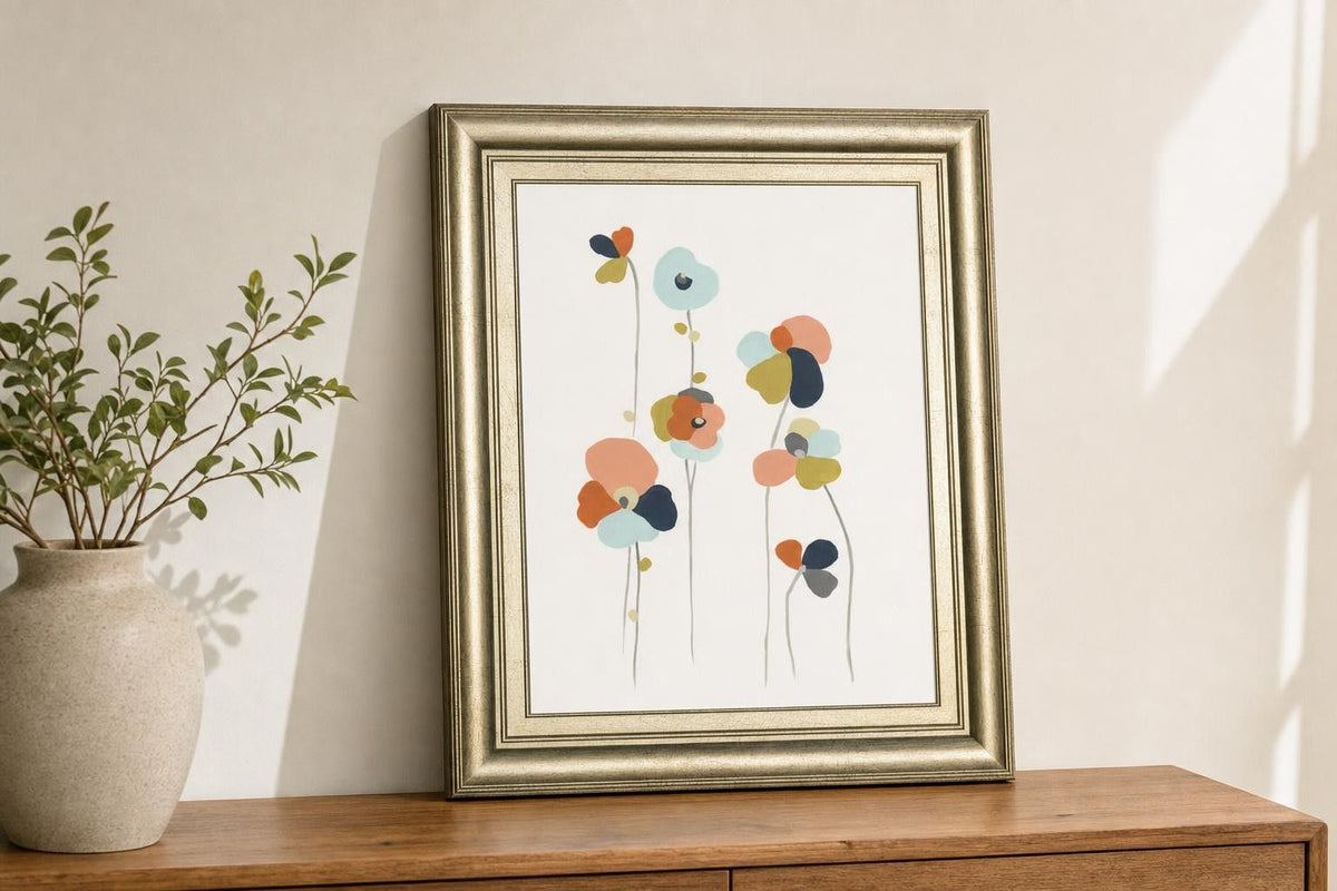 22x26 Modular Bouquet III By June Erica Vess - White