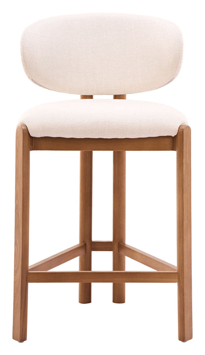 Rosetta - Counter Stool (Set of 2) - Beige / Walnut