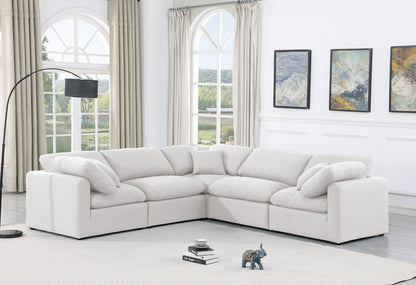 Indulge - Linen 5 Piece Modular Corner Sectional - White
