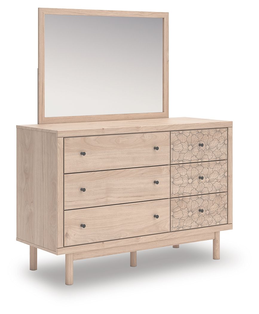 Arloster - 4 Pc. - Full Panel Storage Bed, Dresser, Mirror And Nightstand - Tan